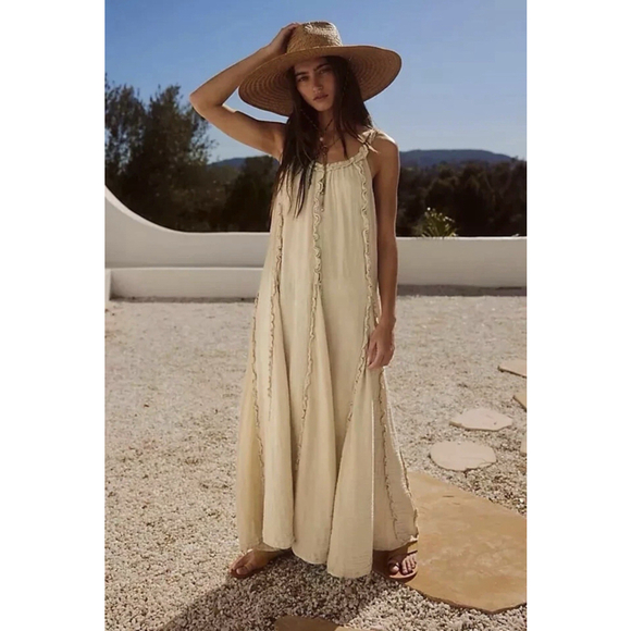 Free People Dresses & Skirts - NEW Free People Mckinley Maxi Dress Small Boho Festival Beach Ruffled Gauze $108